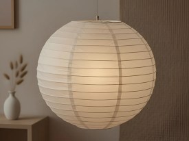 Lampara papel arroz BLANCA 45cm